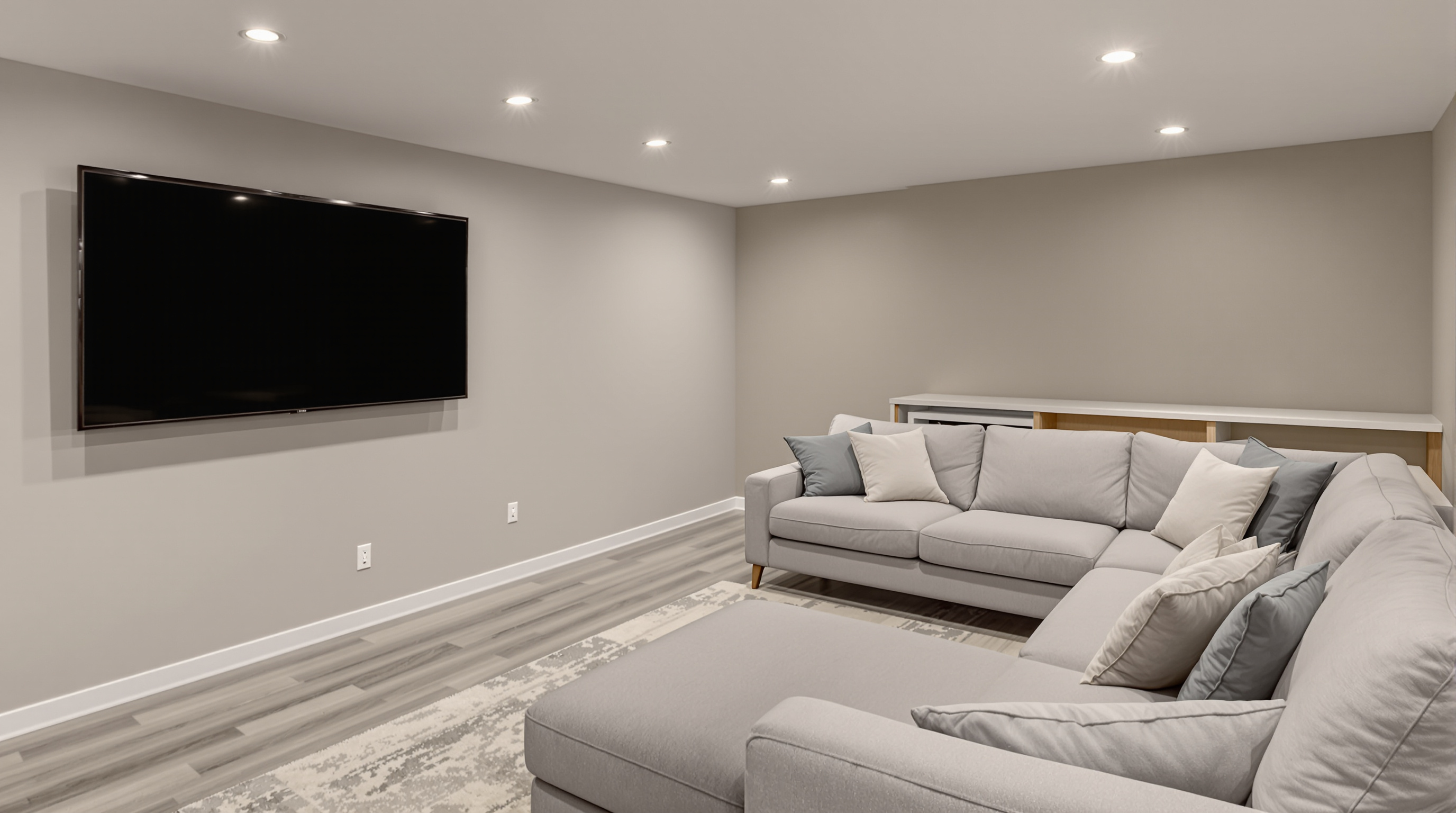 Finished basement with modern amenities